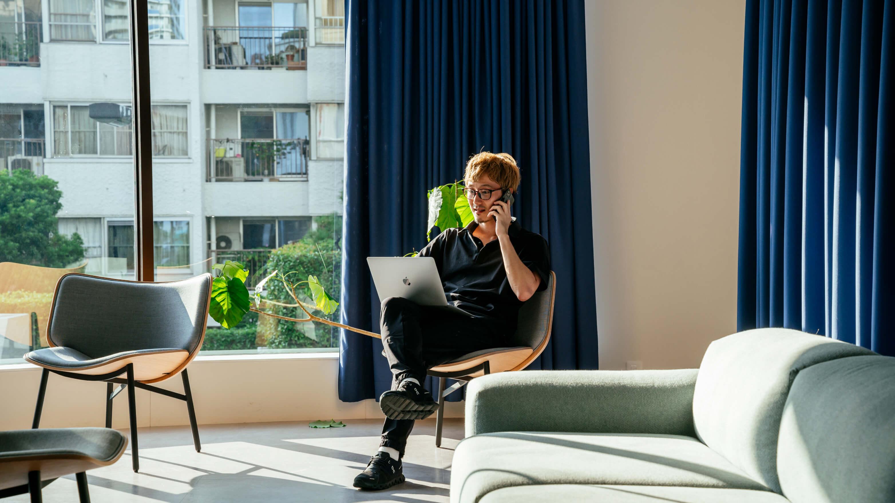 Man talks on the phone