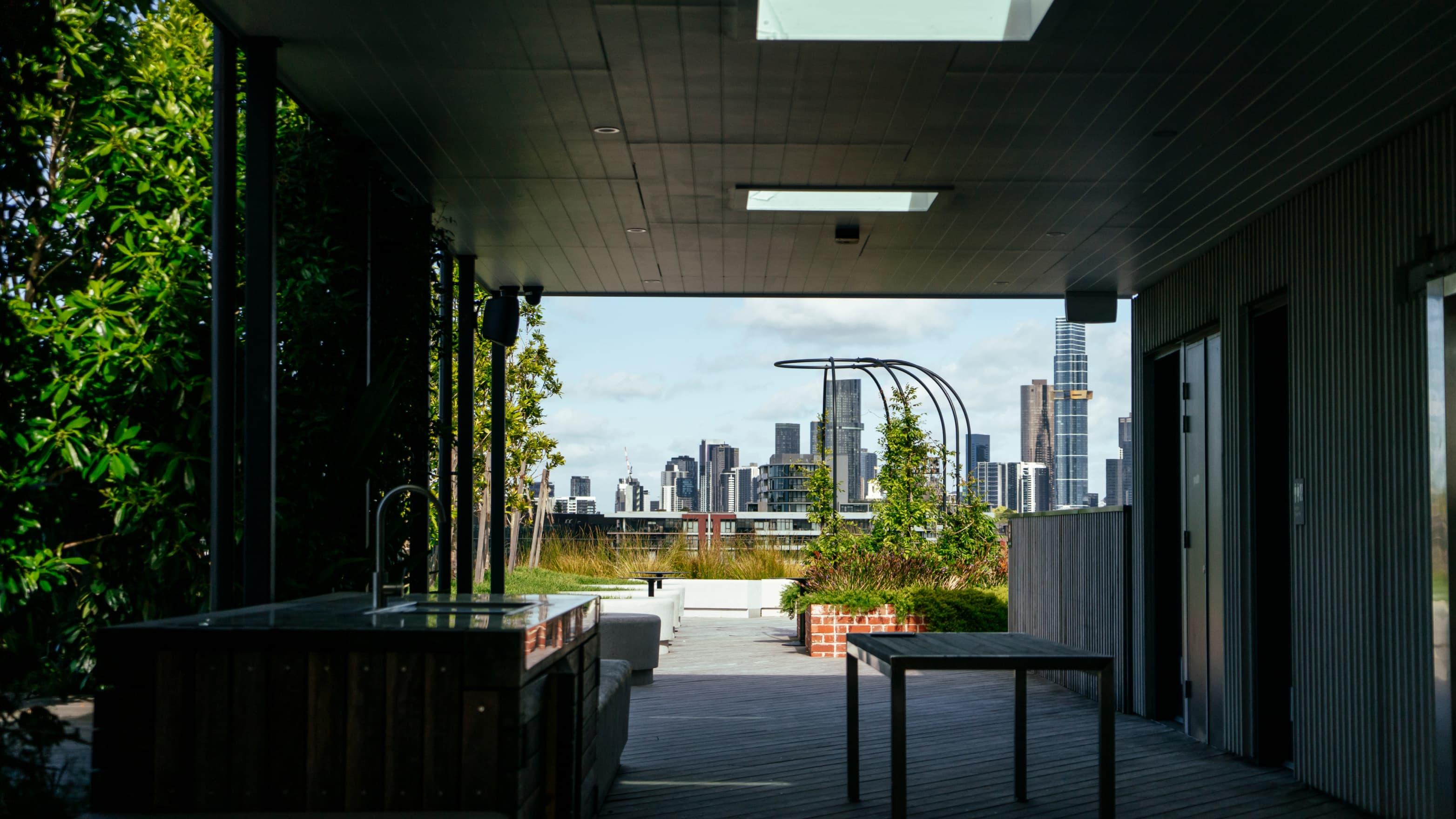 Kitchen area on the roof