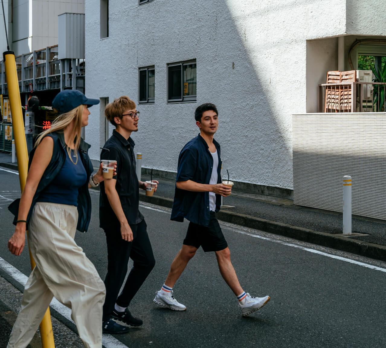 Group of people walk