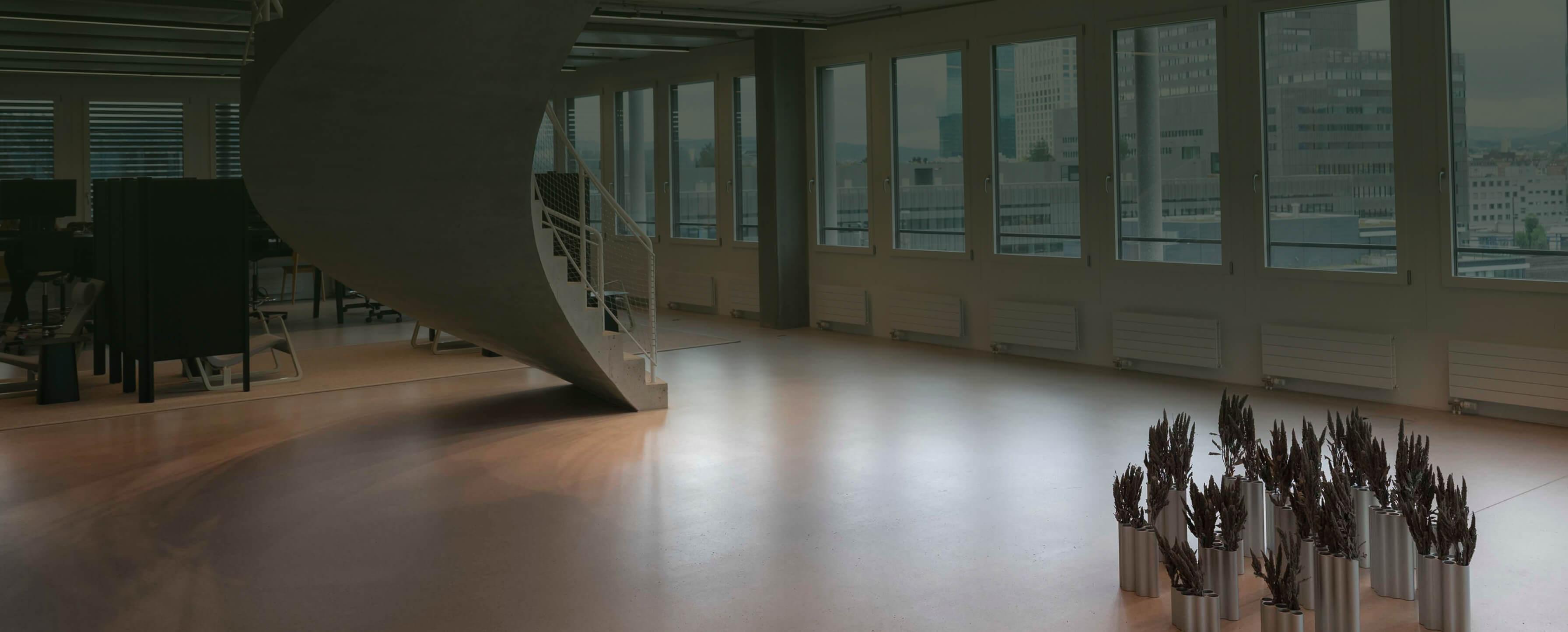 staircase in modern concrete office
