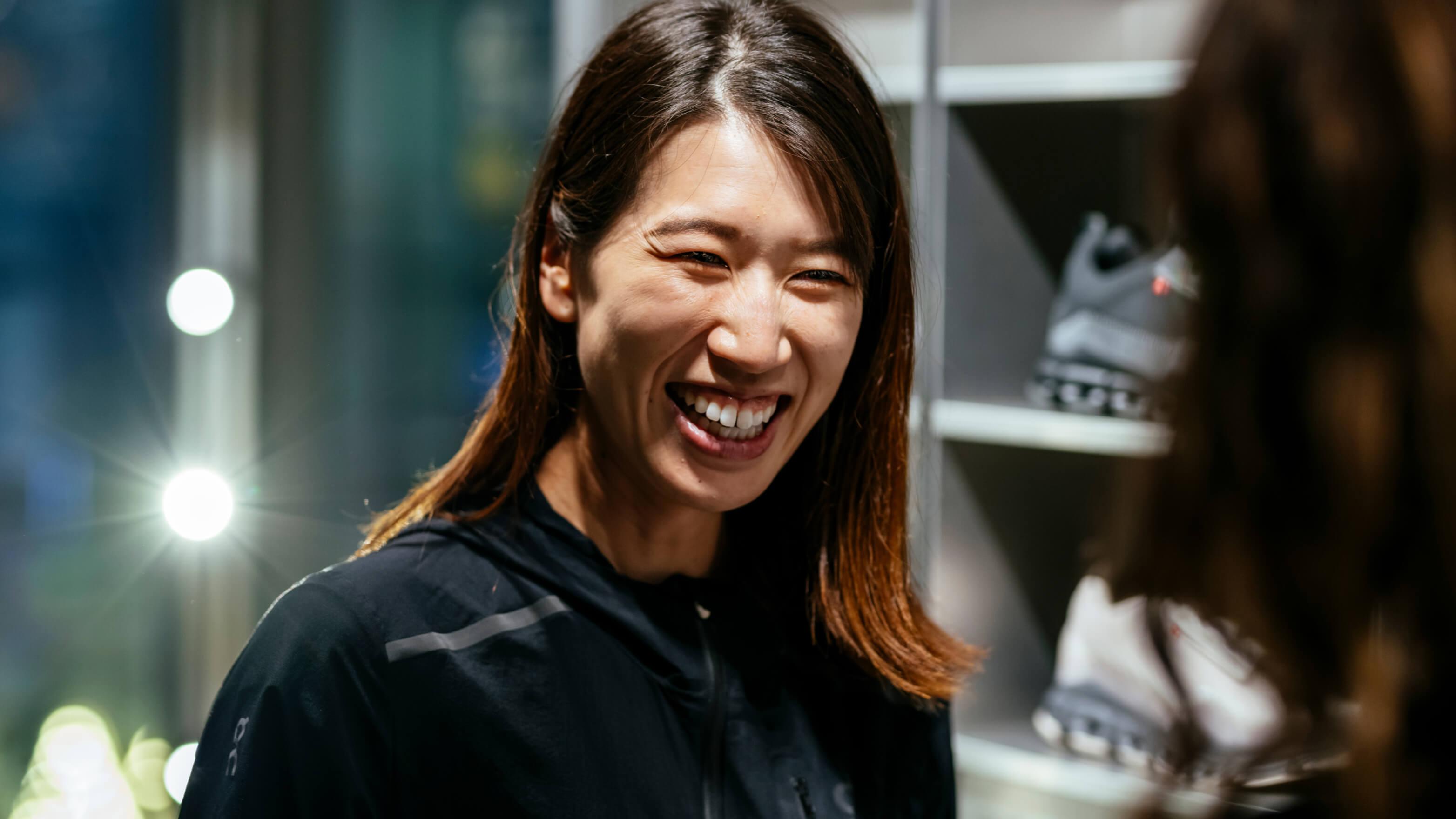 Happy woman is laughing