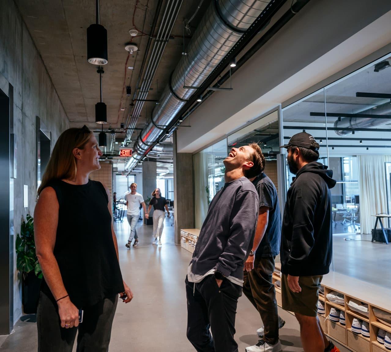 Laughing people in the office