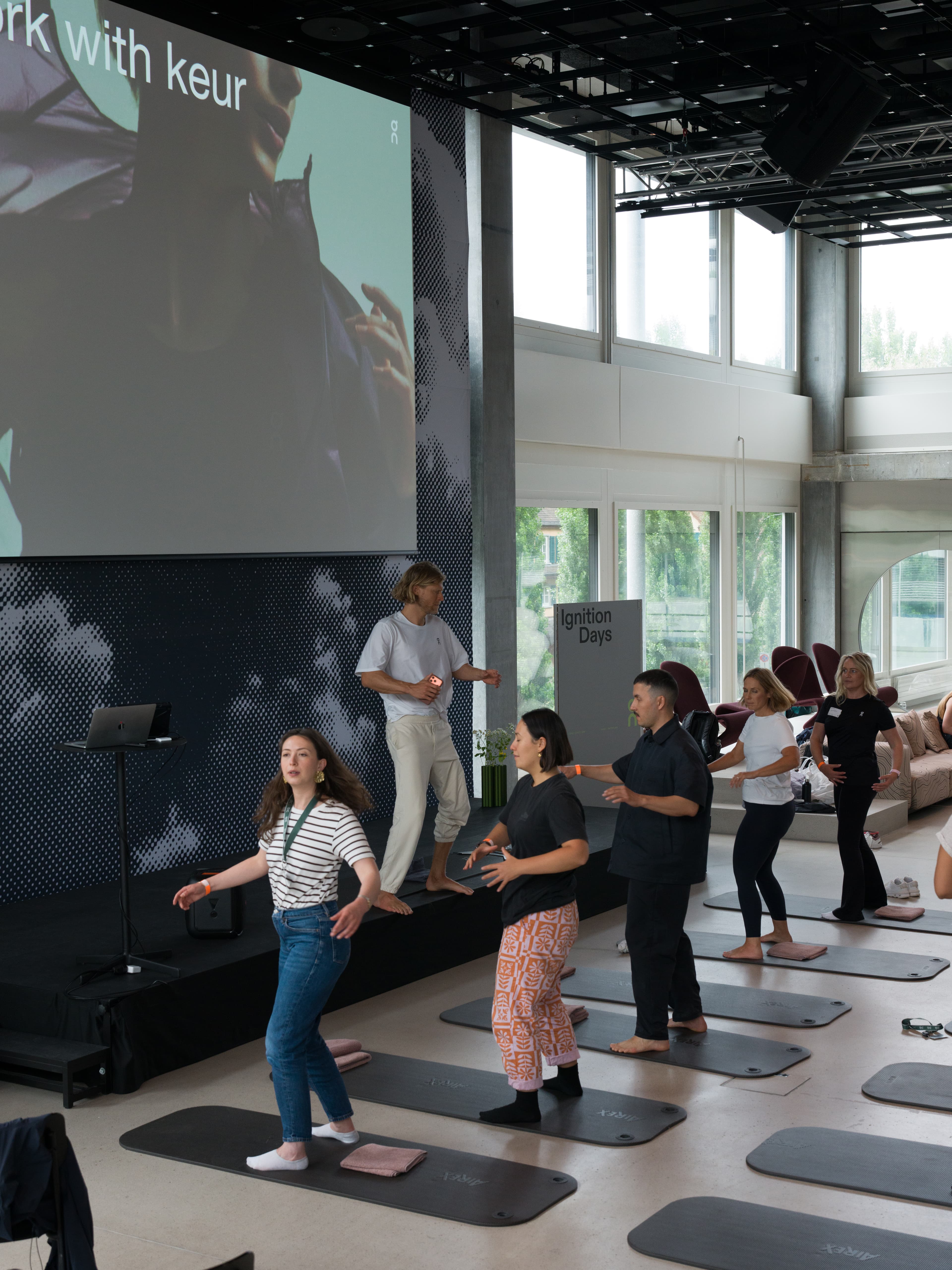 People doing breathwork