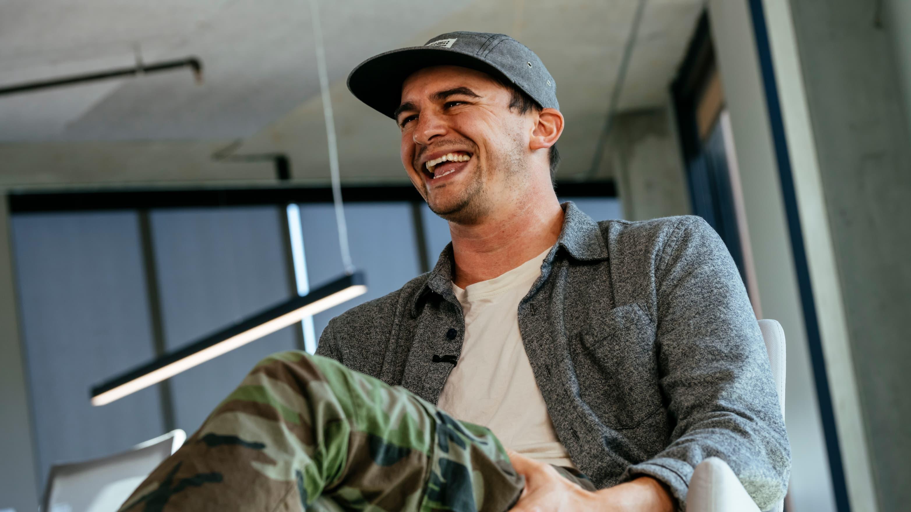 Happy man smiling in the office