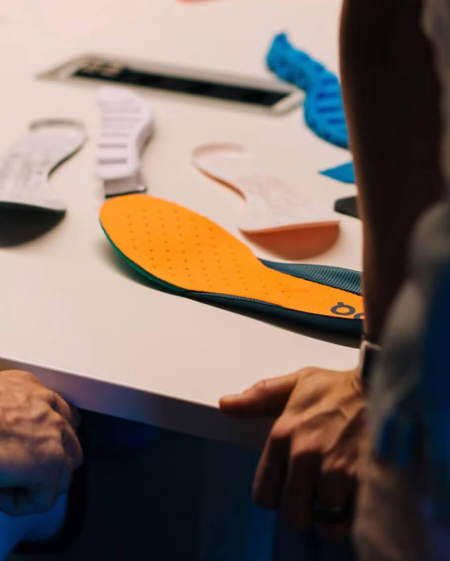 Different colour shoe soles