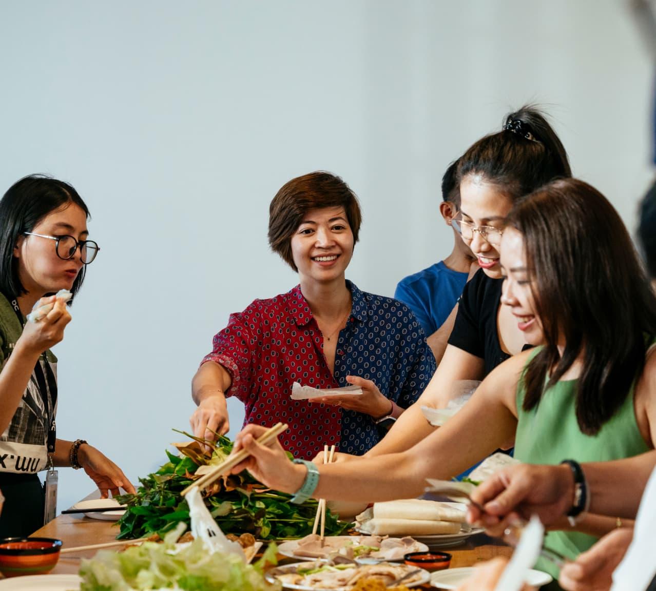 Lunch break in the kitchen