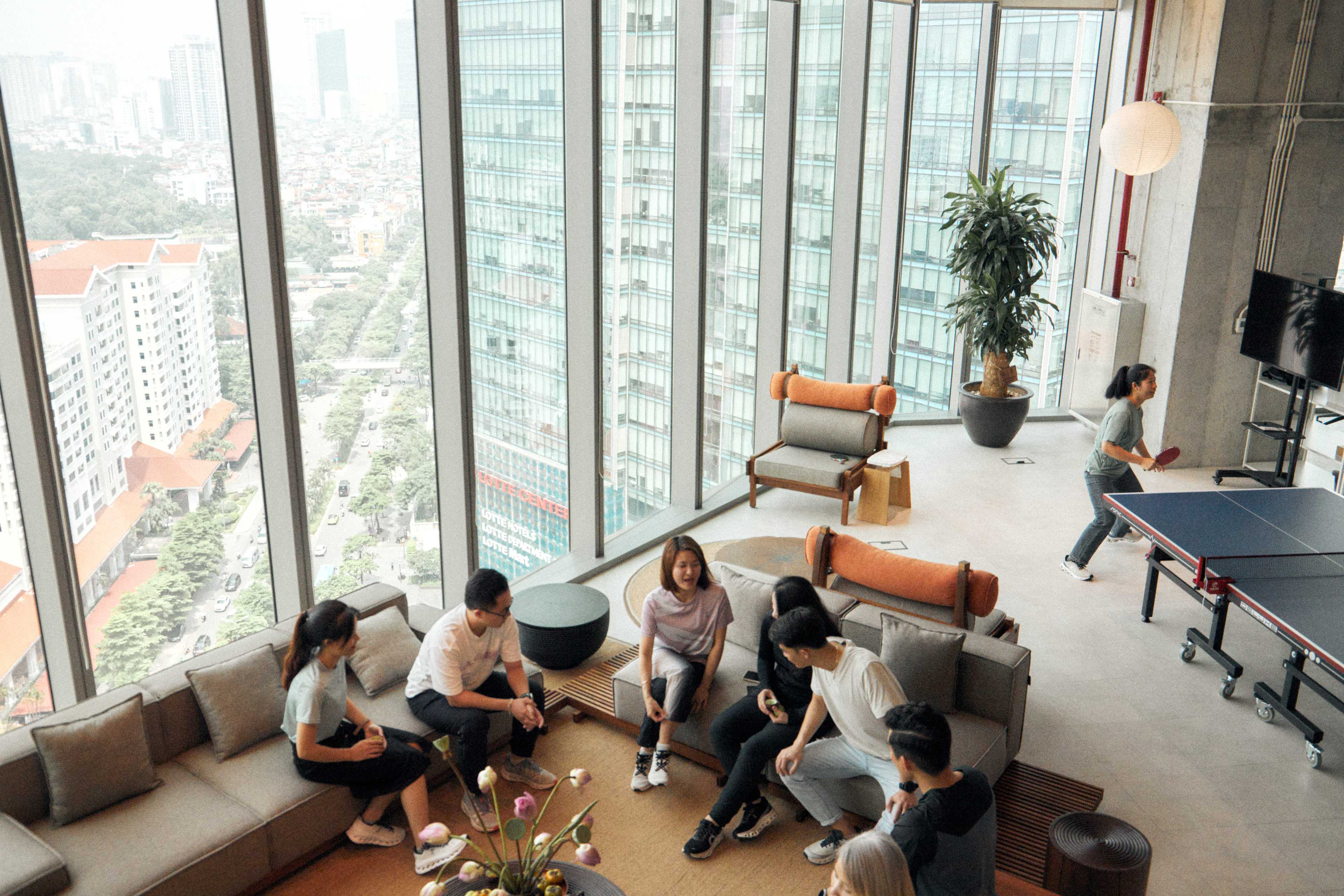 Group of people gathered in the office